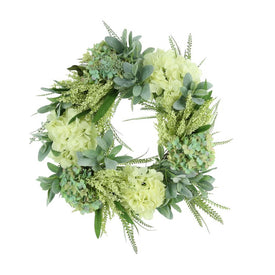 26" Hydrangea, Heather and Lamb's Ear Wreath