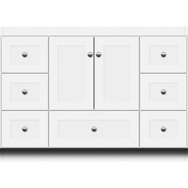 Simplicity Shaker 48"W x 21"D x 34.5"H Single Bathroom Vanity Cabinet Only with Side Drawers