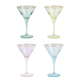 Rainbow Assorted Martini Glasses Set of 4