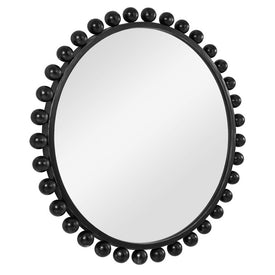 Cyra Black Round Wall Mirror