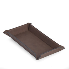 Ricky Rectangular Leatherette Valet - Rustic Brown