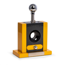 Tabletop Cigar Cutter with Drawer - Yellow and Carbon Fiber Color