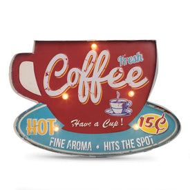 Fresh Coffee LED Metal Wall Sign