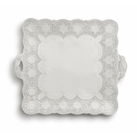 Merletto Antique Square Platter with Handles