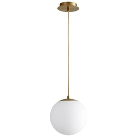 Luna Single-Light 10" Globe Pendant - Aged Brass