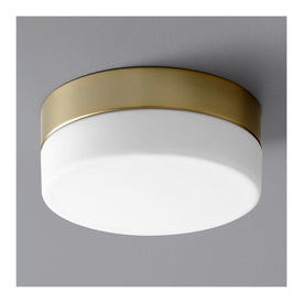 Zuri Single-Light 7.25" LED Flush Mount Ceiling Fixture - Aged Brass