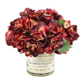 12" Artificial Red Hydrangea Floral Arrangement