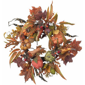 24" Pumpkin and Berry Wreath