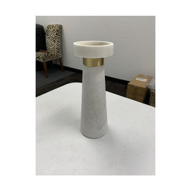 Mannara 10" Tall Marble Pillar Candle Holder