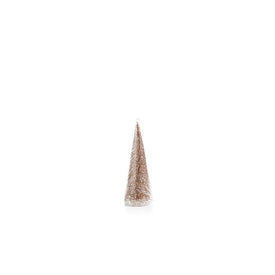 Medium Clear Glass Decorative Tree with Champagne Glitter Set of 3