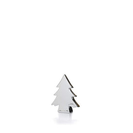 Teton 6.25" Tall Silver Ceramic Trees Set of 2