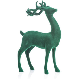 Flocked Standing Deer Figurine Statue