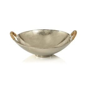 Skanor Aluminum Bowl with Rattan Wrapped Handles