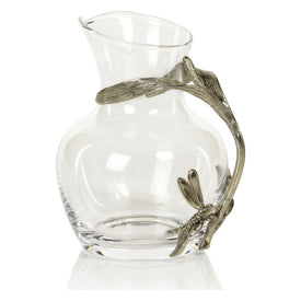 Dragonfly on Stalk Pewter and Glass Carafe