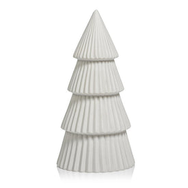 Matt White Holiday Tree Sculptures Set of 2