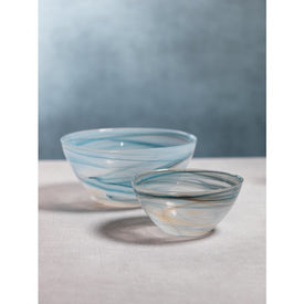 Lagoon 5.75" Tall Alabaster Glass Bowls Set of 2