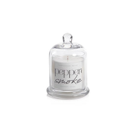 Peppered Smoke Scented Candle Jar with Glass Dome