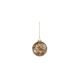 Dimpled Laurel Multi-Colored Glass Ball Ornaments Set of 4