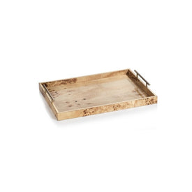 Holland 21" Long Burl Wood Design Rectangular Tray