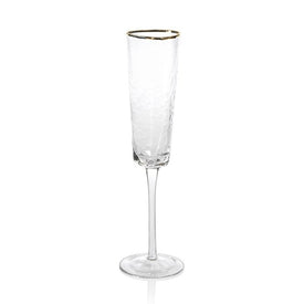 Kampari Triangular Champagne Flutes with Gold Rim Set of 4