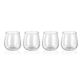 Garan Hammered Stemless All-Purpose Glasses Set of 4