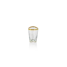 Kampari Triangular Shot Glasses with Gold Rim Set of 6
