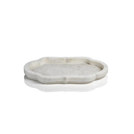 Primo 15" White Marble Decorative Tray
