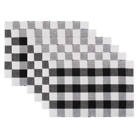 Buffalo Check Ribbed Placemats Set of 6 - Black