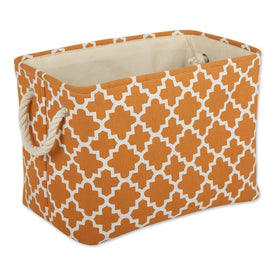 Large Rectangular Lattice Polyester Bin - Pumpkin Spice