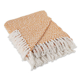 Double Diamond 50" x 60" Throw - Pumpkin Spice