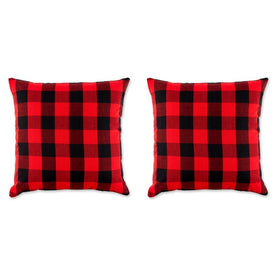 Buffalo Check 20" x 20" Throw Pillow Covers Set of 2 - Red/Black