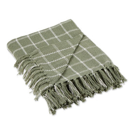 Checked Plaid 50" x 60" Throw - Artichoke Green