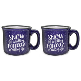 Hot Cocoa is Calling Cobalt Mug Set
