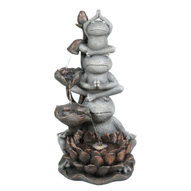 Resin Frog Totem Outdoor Fountain with LED Light