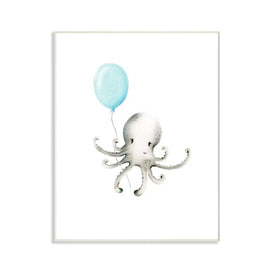 Cute Cartoon Baby Octopus Ocean Animal Painting 10"x15" Wall Plaque Art