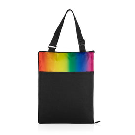 Vista Outdoor Picnic Blanket and Tote, Rainbow with Black