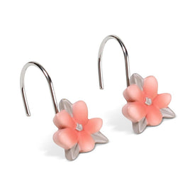 Coral Gardens Shower Curtain Hooks in Coral Pink