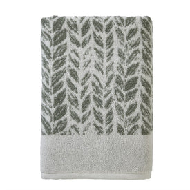 Distressed Leaves Bath Towel in Sage