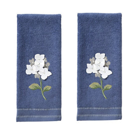 Farm Hydrangea Hand Towels 2-Pack in Blue