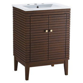 Ledger 24" Single Bathroom Vanity with White Ceramic Top and Integrated Sink