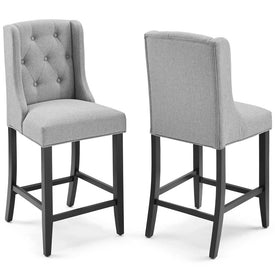Baronet Counter-Height Bar Stool Upholstered Fabric Set of 2