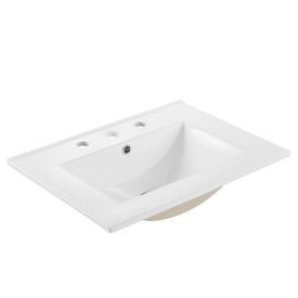 Cayman 24" Ceramic Bathroom Vanity Top with Single Integrated Sink