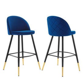 Cordial Performance Velvet Bar Stools Set of 2