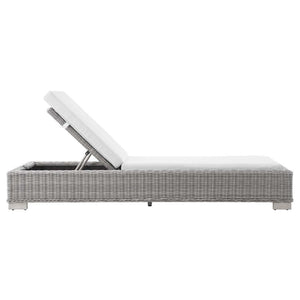 EEI-4843-LGR-WHI Outdoor/Patio Furniture/Outdoor Chaise Lounges