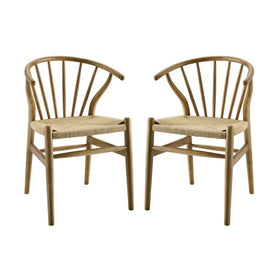 Flourish Spindle Wood Dining Side Chairs Set of 2