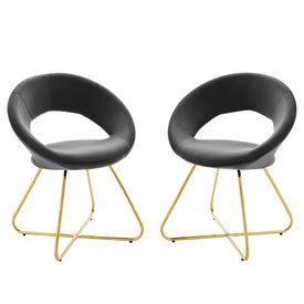 Nouvelle Performance Velvet Dining Chairs Set of 2