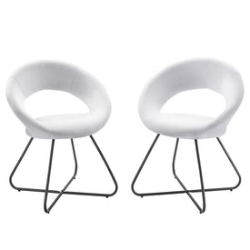 Nouvelle Upholstered Fabric Dining Chairs Set of 2