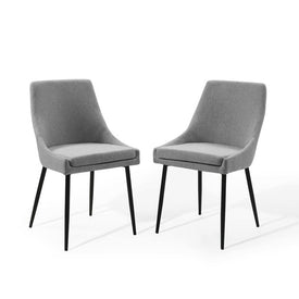 Viscount Upholstered Fabric Dining Chairs Set of 2