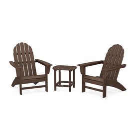 Vineyard Three-Piece Adirondack Set with South Beach 18" Side Table - Mahogany
