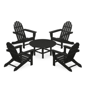 Classic Adirondack Five-Piece Conversation Set - Black